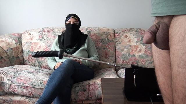 Egyptian wife humiliates husband and bought a fucking machine - REAL ARAB CUCKOLD COUPLE