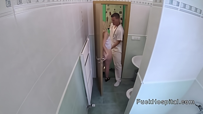Doctor bangs blonde and films her