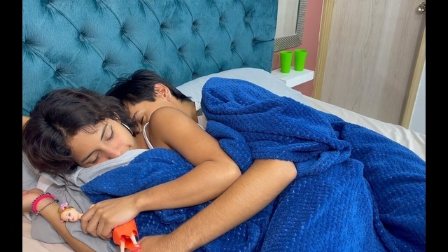I Share a Bed with My Shy Stepsister and I End up Fucking Her Hard Until I Make Her Squirt.