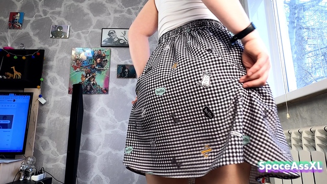 Look up my skirt and rate my white panties. SpaceAssXL
