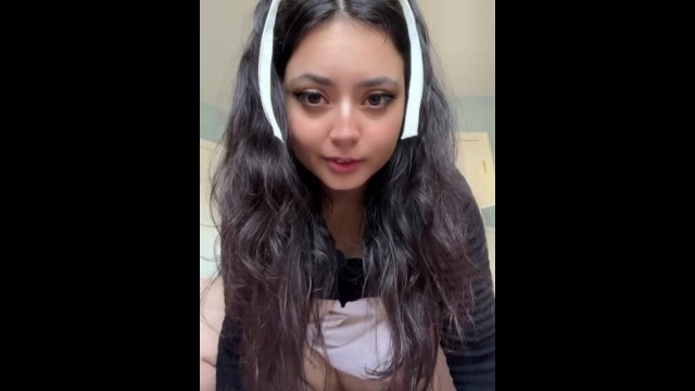 Cute teen girl using her dildo