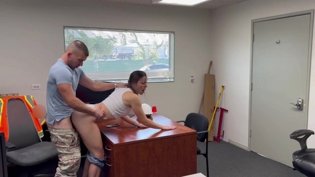 Sexy brunette passed the casting in the office for a new vacancy